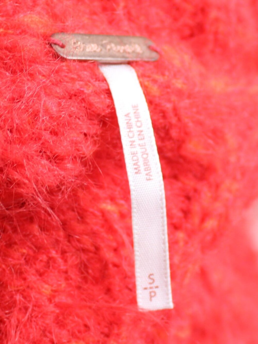 Free People x Revolve Willow Fuzzy Crop Button Cardigan Fiery Red Size Small - Picture 5 of 7